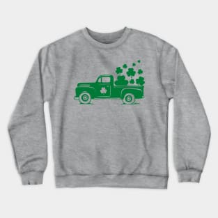 Irish Shamrock Old Truck St. Patrick's Day Crewneck Sweatshirt